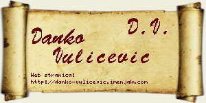 Danko Vulićević vizit kartica